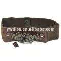 Elastischer Gürtel für Dame Dark Coffee Elastic, PU, ​​Cup Chain, Snap Button, Klare Strasssteine